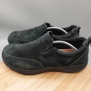 Ecco Shoes Mens 46 Black Slip On Suede Arch Support Comfort Flaws